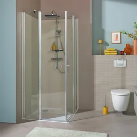 Schöner Wohnen Gretia Eckeinstieg 80 x 200 cm silber/Sicherheitsglas