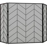 HOMCOM Kaminschutzgitter, Klappbares Kamingitter mit 3 Paneelen, Ofenschutzgitter, Funkenschutzgitter für Wohnzimmer, Stahl, 135 x 85 cm, Schwarz   Aosom