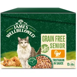 James Wellbeloved Grain Free Senior Cat Hypoallergenic Truthahn - 12 x 85 g