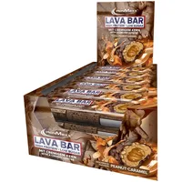 IronMaxx Lava Protein Bar - Peanut Caramel - 18x40g | High Protein Riegel mit cremigem Kern & Erdnuss-Karamell-Topping | Zuckerarm & ohne Palmöl