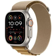 Apple Watch Ultra 2 GPS + Cellular 49 mm Titangehäuse natur, Alpine Loop Armband mandel M