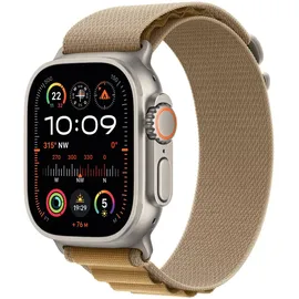 Apple Watch Ultra 2 GPS + Cellular 49 mm Titangehäuse natur, Alpine Loop Armband mandel M