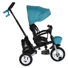Byox Tricycle Flexy Lux 3 in 1 Dreirad, klappbar, Gummireifen, drehbarer Sitz dunkelblau