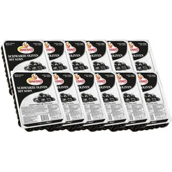 12x BAKTAT 400g - Sofralik Dogal Yagli Siyah Zeytin - naturbelassene ölige schwarze Oliven