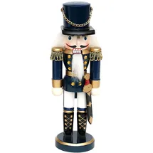 Dekohelden24 Nussknacker Soldat 25 cm Holz Blau