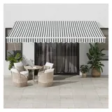 vidaXL Markise Manuell mit LED Anthrazit & Weiß 450x350 cm