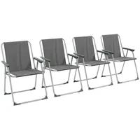 Outsunny Klappstuhl 4er Set klappbar Gartenstuhl mit Rückenlehne Armlehne