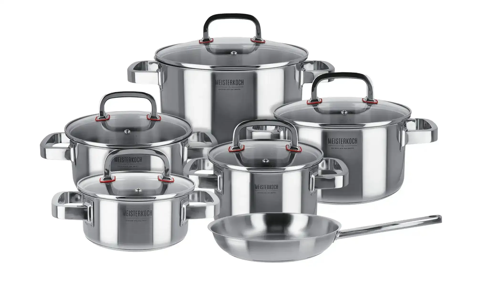 Meisterkoch Topfset FOCUS 6-teilig FOCUS ¦ silber ¦ Edelstahl,Silikon