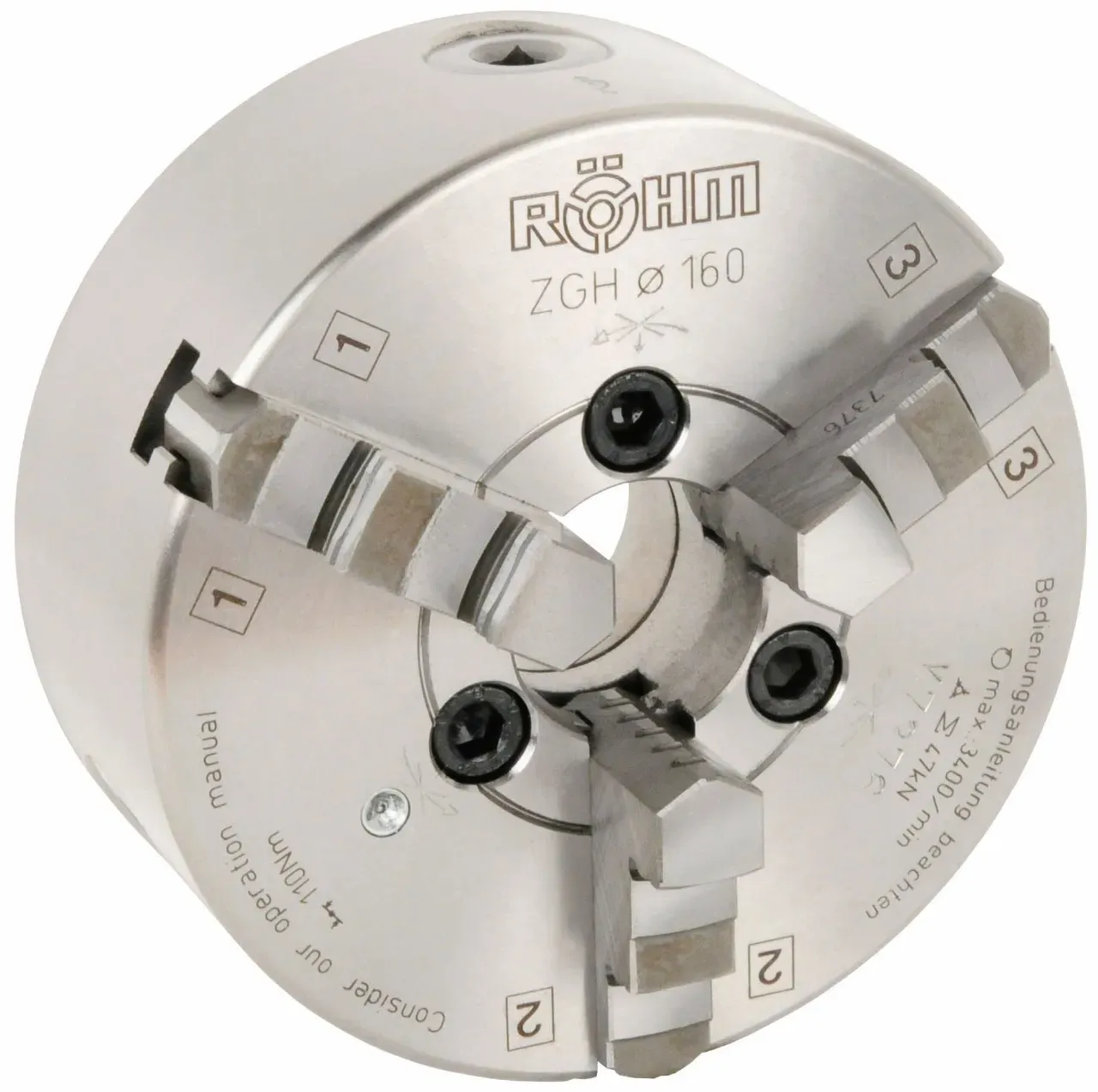 ELMAG RÖHM-Dreibacken Drehfutter DM 315, DIN 55029 Stahlkörper, Camlock - 88954