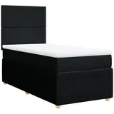 vidaXL Boxspringbett mit Matratze Schwarz 100x200 cm Stoff