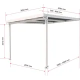 Gutta Terrassendach Premium 309 x 306 cm weiß/polycarbonat opal weiß