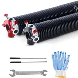 Vevor Torsionsfedern für Garagentore (Φ 5,72 x Φ 50,8 x 685 mm) 16000 Zyklen, schwarz beschichtet zum Auswechseln, Garagentorfedern mit rutschfesten Wickelstäben & Handschuhen & Montageschlüssel