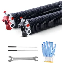 Vevor Torsionsfedern für Garagentore (Φ 5,72 x Φ 50,8 x 685 mm) 16000 Zyklen, schwarz beschichtet zum Auswechseln, Garagentorfedern mit rutschfesten Wickelstäben & Handschuhen & Montageschlüssel