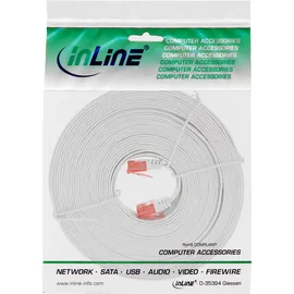 InLine InLine® Patchkabel flach, U/UTP, Cat.6, weiß, 15m