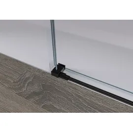 Bernstein DX906 Nischendusche mit Schiebetür 140 x 200 cm Schwarz matt 8 mm Nano Echtglas