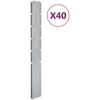 vidaXL Zaunpfosten 40 Stk. Silbern 160 cm Verzinkter Stahl