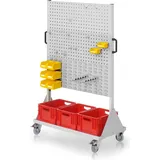 Kappes Rastermobil® mobiler Arbeitsplatzschrank Größe 4 1580x1000x500mm 4 Lochplatten 2 Schlitzplatten 31-teilig lichtgrau