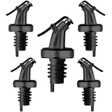 layba Ausgießer für Flaschen Silber Glanz mit Verschlusskappe aus Kunststoff in 5er Set