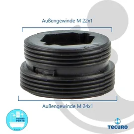 tecuro Adapter Übergangsstück AG M 22x1 auf AG M 24x1, Kunststoff