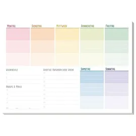 Häfft Trendstuff Block A5 Wochenplan [Rainbow]
