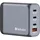 Verbatim GNC-100 GaN 100W USB-A, 3x USB-C PD, 3.0, QC 3.0 grau