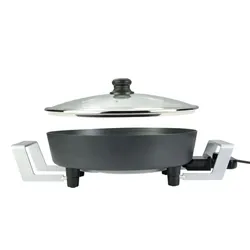 BOURGINI - Multi Kasserolle von 6L Kapazität, 26cm Durchmesser, Thermostat mit 5 Positionen, Antihaft, 1800W. Maßnahmen 26x6cm