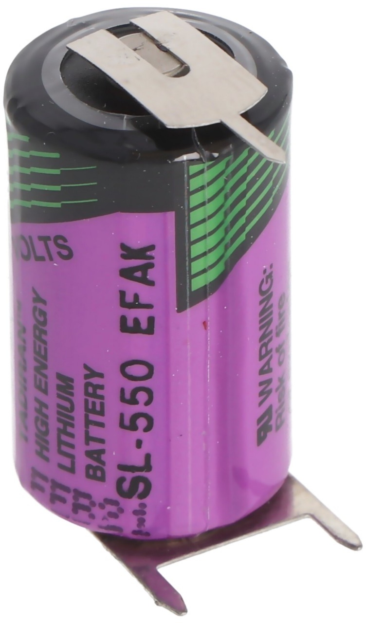 Tadiran LTC SL-550/PT Lithium-Thionylchlorid Batterie 1/2AA mit Printanschluss +/-- mit 10mm Rastermaß