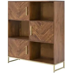 Highboard aus Massivholz Calatria , holzfarben , Maße (cm): B: 120 H: 140 T: 39