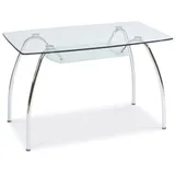 Casa Padrino Designer Glas Esstisch Silber 120 x 70 x H. 74 cm - Moderner rechteckiger Küchentisch mit Glasplatten - Moderne Esszimmer Möbel