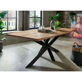 Massivmoebel24 SEATTLE Esstisch #02 200x100 Mikado-Beine Wildeiche braun