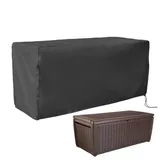 Garten Kissentruhe Allzwecktruhe Kissenbox Abdeckung Auflagenbox Schutzhülle Gartenbox Abdeckplane Gartentruhe Schutzplane Abdeckhaube 100 Wasserdicht UV Sowie,123x62x55/130x60x71cm, Schwarz