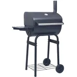 Holzkohlegrill Smoker Mit Unterer Ablage Schwarz