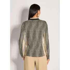 Madeleine Moderner Businessblazer mit All-Over-Print in beige / schwarz), | Gr.: 36