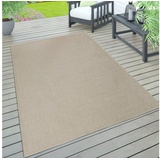 Paco Home In- & Outdoor Flachgewebe Teppich Terrassen Teppiche Natürlicher Look In Beige, Grösse:120x160 cm