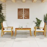 VidaXL 3-tlg. Garten-Lounge-Set mit Kissen Massivholz Akazie