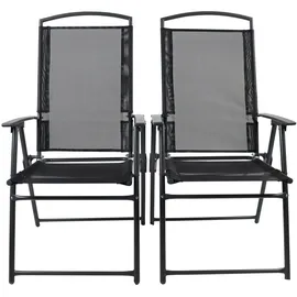 VCM Gartenstuhl 61 x 56 x 105 cm schwarz klappbar 2er Set 917599