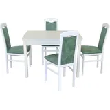 HOFMANN LIVING AND MORE Essgruppe »5tlg. Tischgruppe«, (Spar-Set, 5 tlg., 5tlg. Tischgruppe), Stühle montiert, weiß