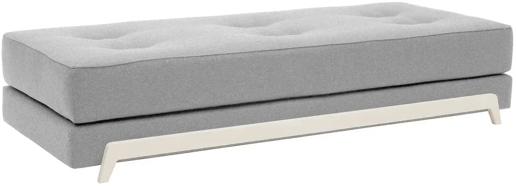 Softline - Frame Schlafsofa mit Kaltschaum-Matratze, Esche natur / grau (Stoff Filz 620)