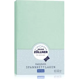 Julius Zöllner Jersey Spannbettlaken für Baby- & Kinderbett, 100% Jersey-Baumwolle, OEKO-TEX Standard 100 zertifiziert, Größe: 60x120cm / 70x140cm, 1er Pack, salbei