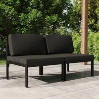 VidaXL Gartensofa 2-Sitzer mit Kissen Aluminium Anthrazit