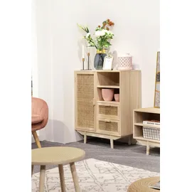 SalesFever Sideboard 70 cm im skandinavischen Design mit Rattan-Front und Stauraum in natur | Gr.: onesize