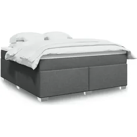 vidaXL Boxspringbett 180 x 200 cm Dunkelgrau