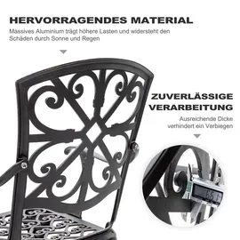 avestar 3-teiliges Bistro Set, Gartenmöbel, Set, runder Bistrotisch mit 2 Gartenstühlen, Schwarz - Schwarz