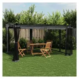 vidaXL Pavillon mit Netzwänden Anthrazit 4x3 m Stahl