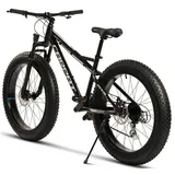Odikalo Fatbike Crossrad 2x8 Gangschaltung Federgabel 160mm Scheibenbremsen 26x4 Zoll
