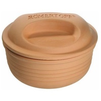 Römertopf Multibräter rund aus Naturton Keramik Bräter für bis zu 4 Personen & einem Volumen von 2 Liter