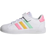 adidas Grand Court 2.0 EL K Sneaker, FTWR White/Pulse Mint/Beam pink, 29