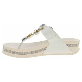 Rieker Damen Hausschuhe Rieker V1461-90 silber-platin 37 - Beige - 37