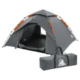 ECD Germany Pop Up Zelt wasserdicht für 4 Personen Camping Zelt Outdoor Wurfzelt winddicht Kuppelzelt leichtes Familienzelt für Strand Festival Grau - Grau