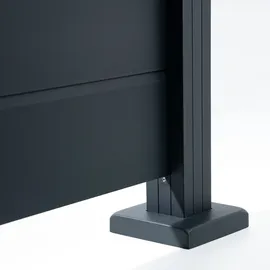 staket pro Gartenzaun STAKET PRO 733 x 180 cm Grau/Schwarz Aluminium